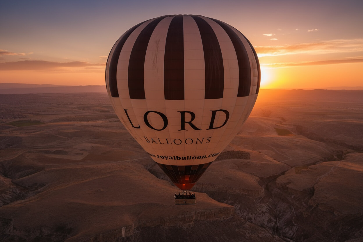 Paesaggio della valle di Soganli visto dall'alto in mongolfiera